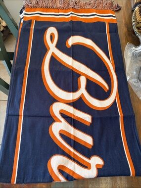 NWOT Burberry Script Football scarf size 166x50